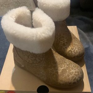 Girls Uggs T Jorie Glitter Leopard boots